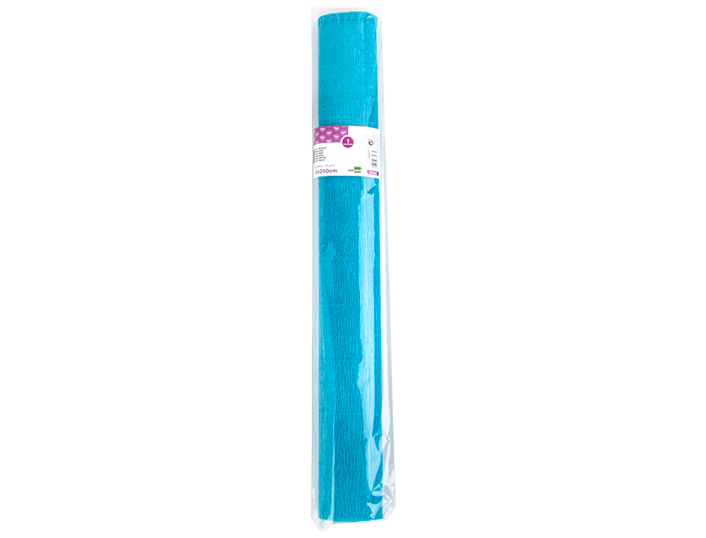 PAPIER CREPON LIDERPAPEL ROULEAU 50CMX2,5M 85GR        COLORIS BLEU CIEL