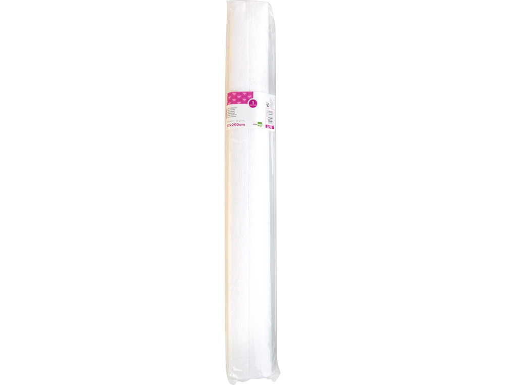 PAPIER CREPON LIDERPAPEL ROULEAU 50CMX2,5M 85GR COLORIS BLANC