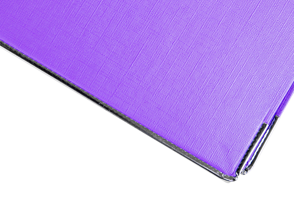 CLASSEUR LEVIER LIDERPAPEL DOCUMENTA A4+ CARTON REMBORDE DOS 75MM RADO METALLIQUE      COLORIS LILAS