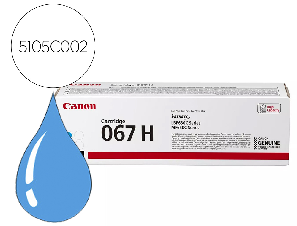 TONER CANON 067 ORIGINAL HAUT RENDEMENT 2350P CYAN