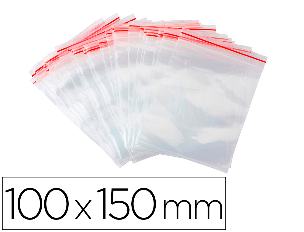 SACHET PLASTIQUE REFERMABLE Q-CONNECT DIM.100X150 MM      SACHET DE 100 UNITES