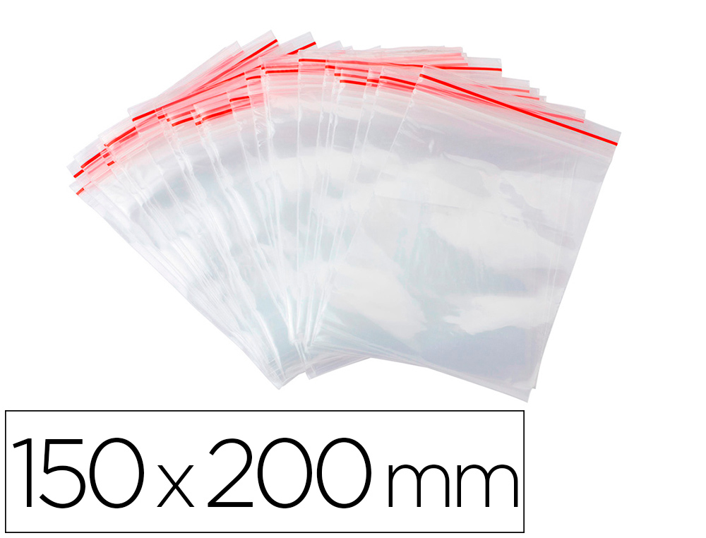 SACHET PLASTIQUE REFERMABLE Q-CONNECT DIM.150X200 MM      SACHET DE 100 UNITES
