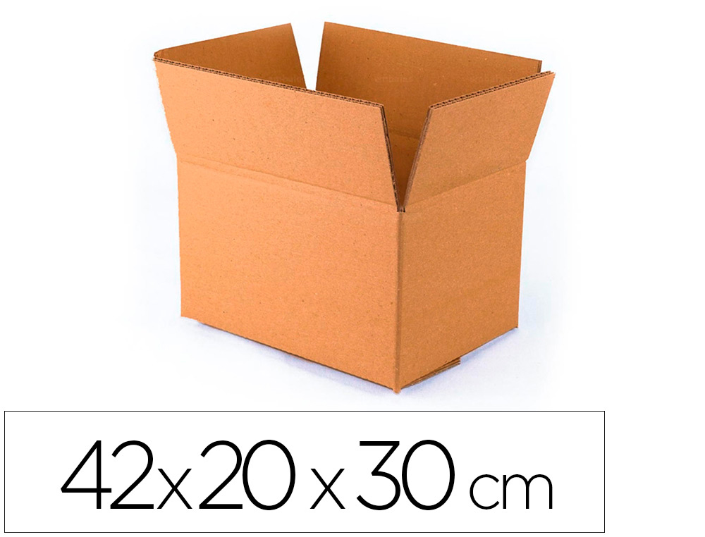 CAISSE AMERICAINE Q-CONNECT ULTRA-RESISTANTE CARTON       RECYCLE DOUBLE CANNELURE 7MM  420X200X300MM COLORIS KRAFT
