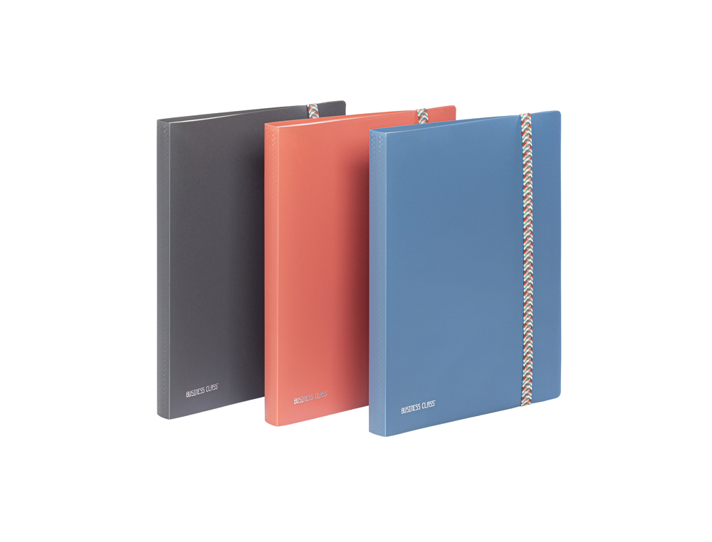 PORTE-VUES VIQUEL BUSINESS CLASS POLYPROPYLENE FERMETURE ELASTIQUE A4 120 VUES COLORIS ALEATOIRE