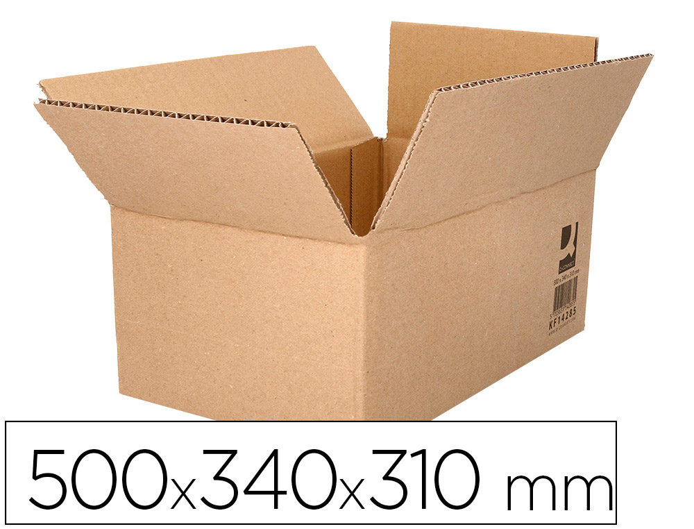 CAISSE AMERICAINE Q-CONNECT ULTRA-RESISTANTE CARTON       RECYCLE DOUBLE CANNELURE 7MM  500X340X310MM COLORIS KRAFT
