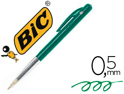 STYLO-BILLE BIC M10 CRITURE MOYENNE 0.5MM ENCRE CLASSIQUE RTRACTABLE BOUTON POUSSOIR LATRAL COLORIS VERT