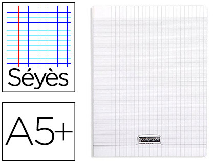 CAHIER PIQU CLAIREFONTAINE COUVERTURE POLYPROPYLNE TRANSPARENTE A5+ 17X22CM 96 PAGES 90G SYS INCOLORE