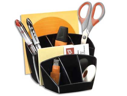POT MULTIFONCTIONS CEP POLYSTYRNE ANTICHOC BRILLANT 8 COMPARTIMENTS 143X93X158MM COLORIS NOIR