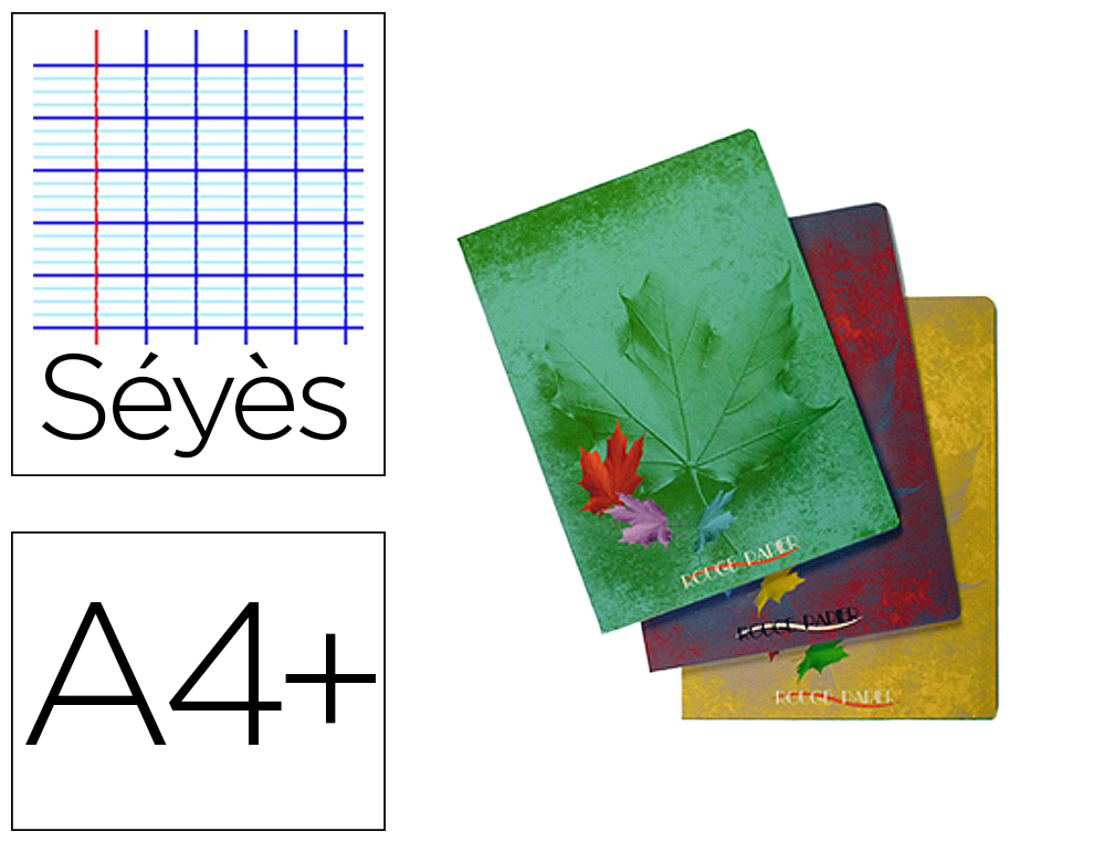 CAHIER PIQU ROUGE PAPIER COUVERTURE PELLICULE LAVABLE A4+ 21,2X31CM PAPIER 90G 96 PAGES SYS