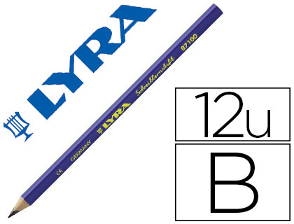 CRAYON GRAPHITE LYRA D'INITIATION  L'CRITURE CORPS TRIANGULAIRE MINE B 4MM DIAMTRE 9MM