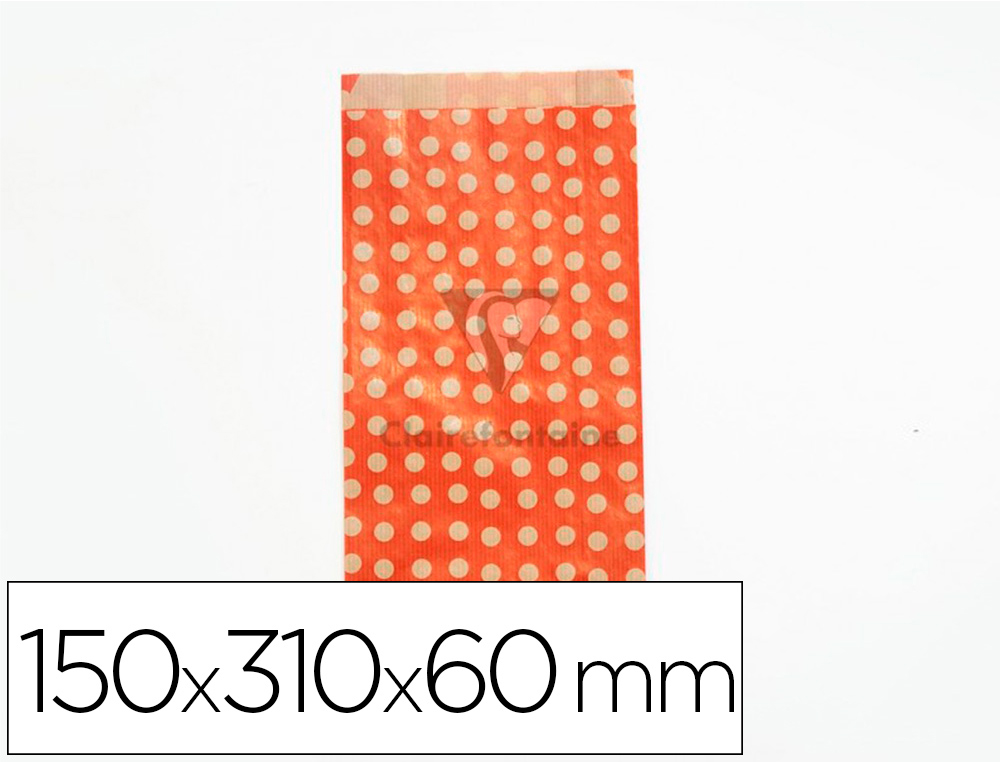 POCHETTES KRAFT FOND ROUGE 50G/M   15X31X6 CM  SACHET DE 50 UN