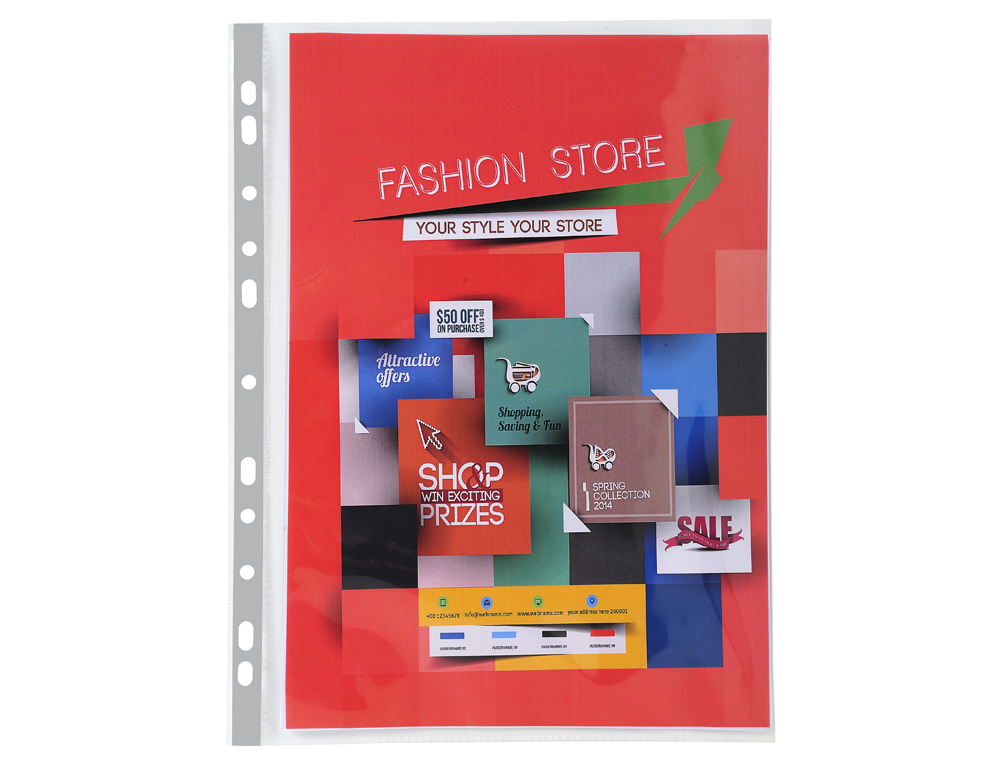 POCHETTE PERFOREE EXACOMPTA A4+ PP PREMIUM LISSE          14/100EME 140 MICRONS PAQUET  10 UNITES