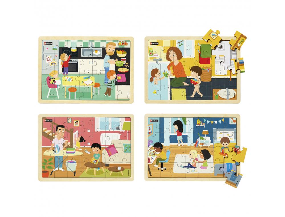 PUZZLES NATHAN HORS DE DANGER LOT DE 4 PUZZLES