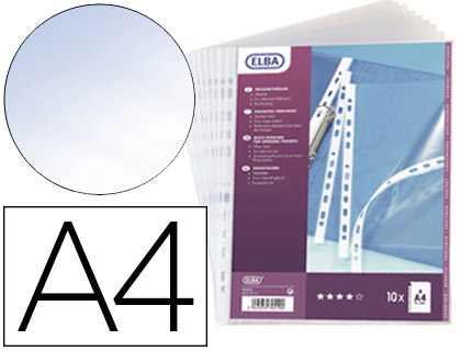 POCHETTE OXFORD POLYPROPYLNE LISSE 9/100E PERFORE USAGE INTENSIF A4 210X297MM SACHET 10 UNITS