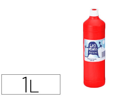 GOUACHE MINI ARTISTES CONOMIQUE ULTRA-LAVABLE PRTE  L'EMPLOI PAISSE ONCTUEUSE COLORIS ROUGE FLACON 1000ML