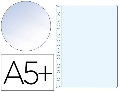 POCHETTE EXACOMPTA POLYPROPYLNE GRAIN 5/100E PERFORE FORMAT COLIER 170X220MM SACHET 10 UNITS